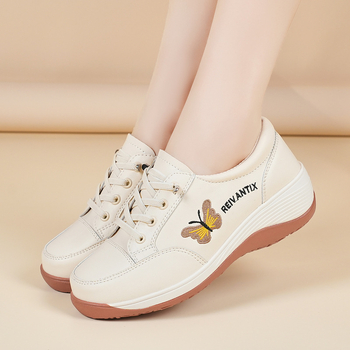 Pantofi sport pentru femei, mărime mare, stil dad sneakers, noul model toamna 2025, albi, versatili, ușori cu amortizare