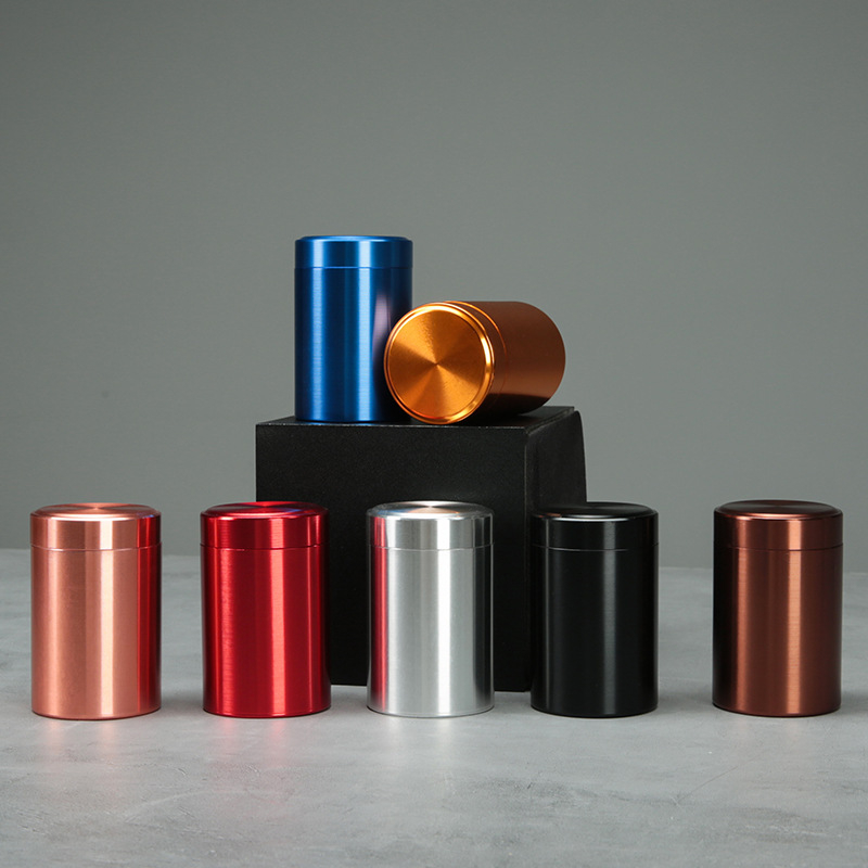 Mala aluminijska kutija za čaj, prijenosna zatvorena metalna kutija za čaj, model TS00105