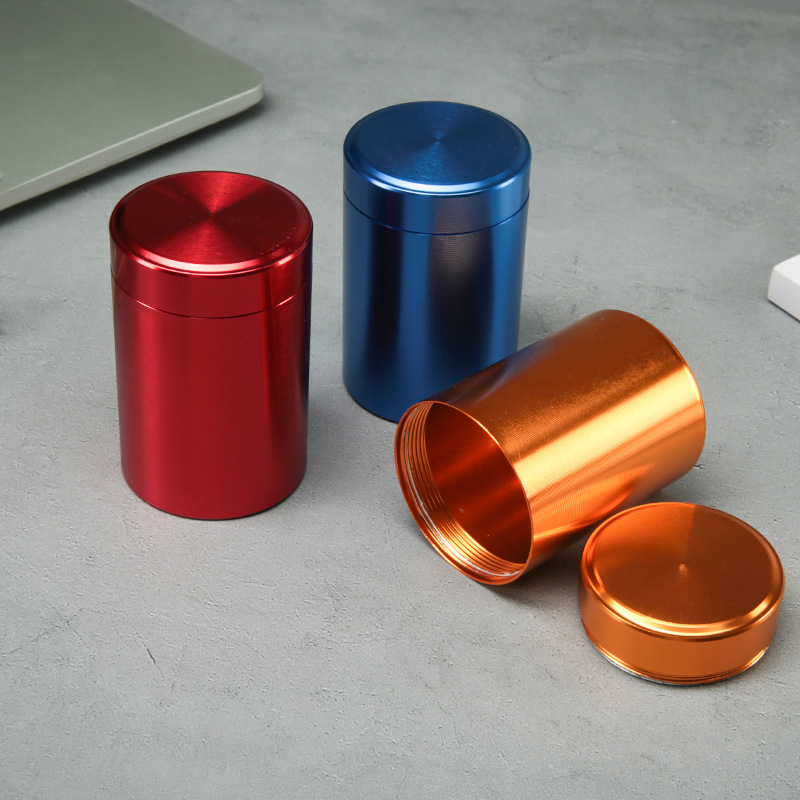Mala aluminijska kutija za čaj, prijenosna zatvorena metalna kutija za čaj, model TS00105