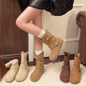 Ženske mini plisirane gležnjače u Birkenstock Western Cowboy stilu, jesen 2025
