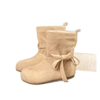 Retro ženske kratke čizme za povećanje visine, jesen-zima 2025, okrugli vrh, vezanje, mek potplat, Birkenstock stil zapadnjačkih kauboijskih čizmi