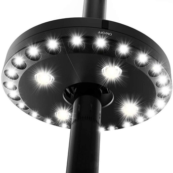 LED φως ομπρέλας για κάμπινγκ με 24+4 δίσκους LED – φωτισμός κανάβης, σκηνής και παραλίας