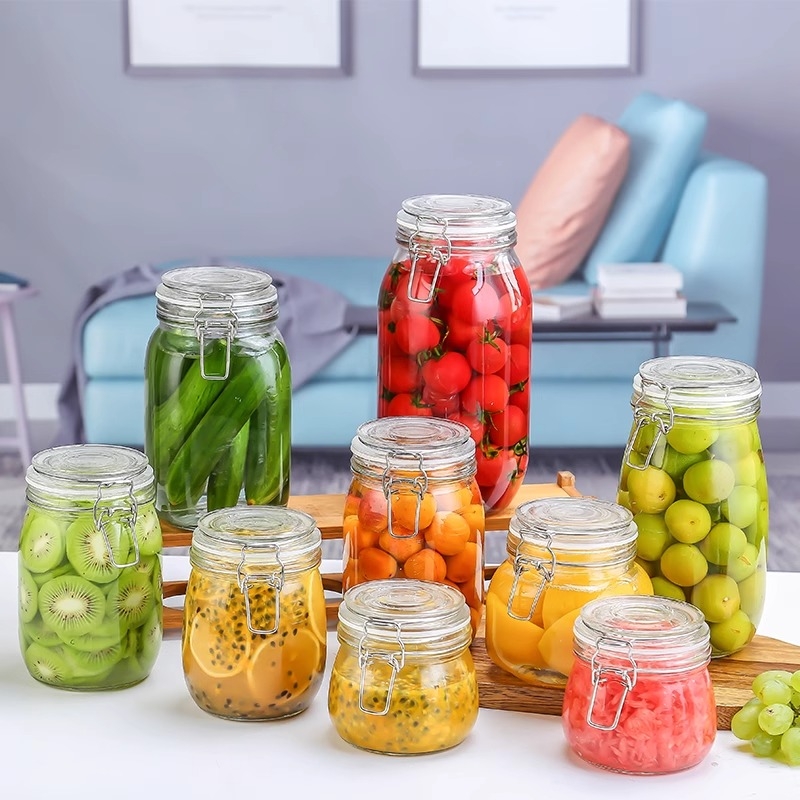 Zatvorena staklena posuda za hranu, vakuumski zatvoren, 501–800 ml, za kiseljenje, med i džem, minimalistički dizajn
