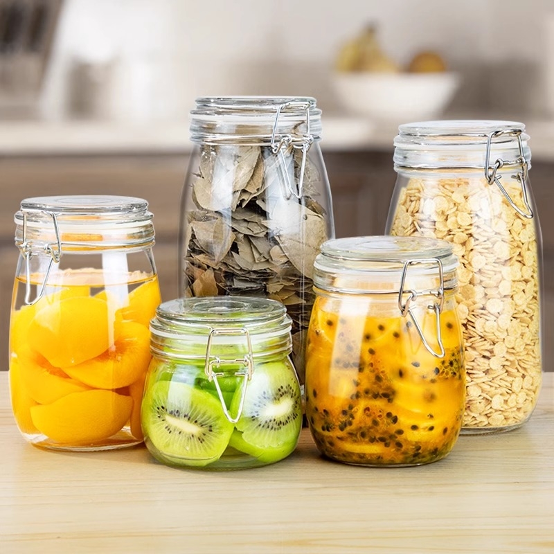 Zatvorena staklena posuda za hranu, vakuumski zatvoren, 501–800 ml, za kiseljenje, med i džem, minimalistički dizajn