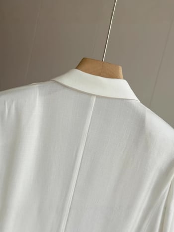 Giad* Ženski blejzer s 3/4 rukavima od tankog acetatnog materijala, kratki ljetni model za uredski stil