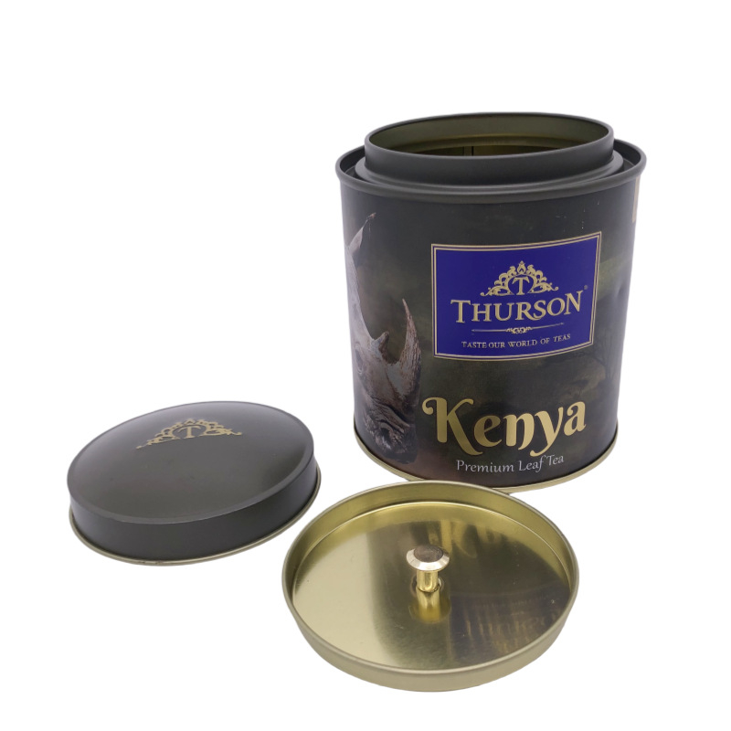 Velika metalna posuda za čaj s konveksnim poklopom, velika kapacitet, sigurno zatvaranje, za čaj, matcha prah, zrna kave, bomboni i žitarice, s unutarnjim poklopcem