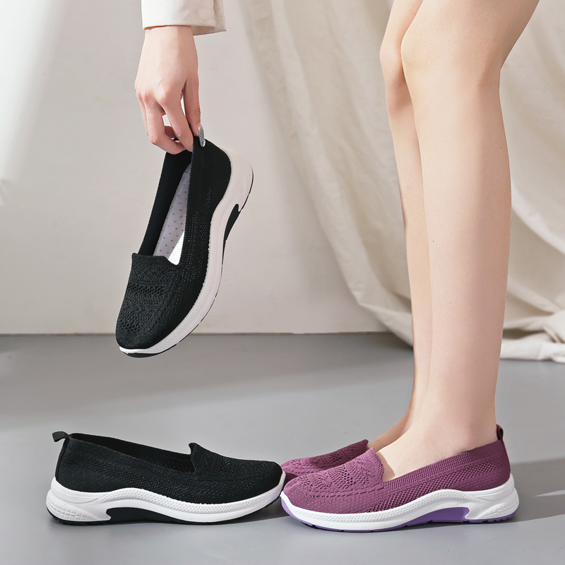 Ženske slip-on tenisice od platna s mekim potplatom, udobne sportske tenisice za žene srednje dobi
