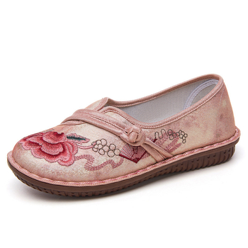 Ženske proljetne cipele u etničkom stilu, PU platno, slip-on, cvjetni uzorak