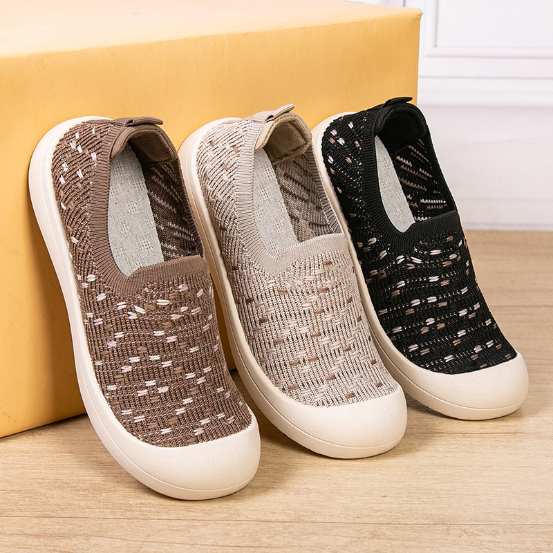 Ženske slip-on tenisice, prozračne i udobne, mrežasti gornji dio, gumena potplat, protivklizne, za svakodnevno nošenje, stil starog Pekinga