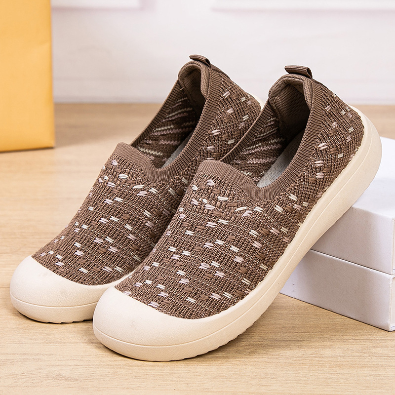 Ženske slip-on tenisice, prozračne i udobne, mrežasti gornji dio, gumena potplat, protivklizne, za svakodnevno nošenje, stil starog Pekinga