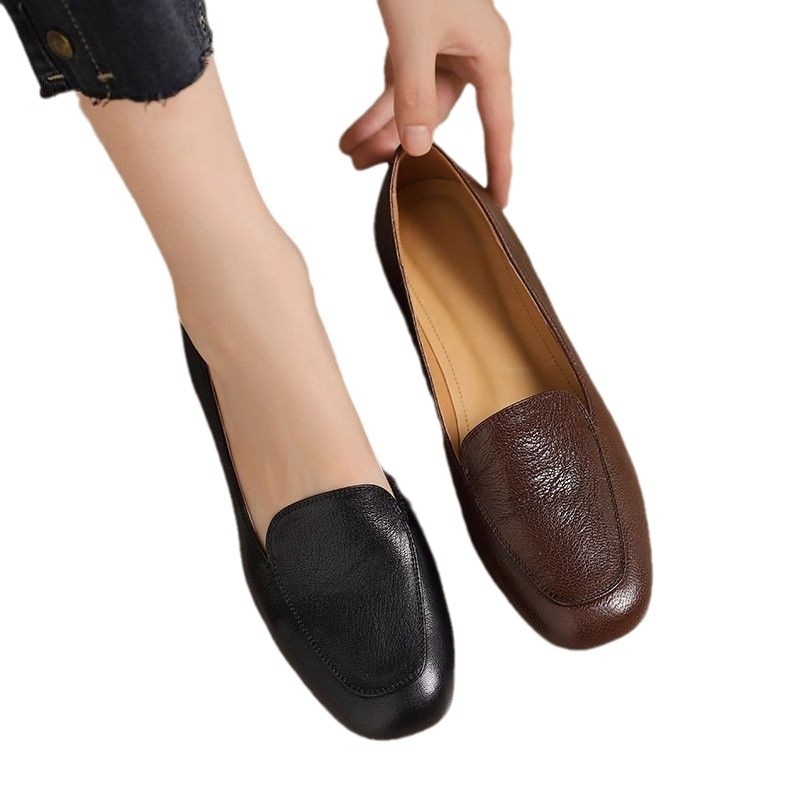 Női alacsony sarkú slip-on loaferek, kényelmes puha talppal, mindennapi casual viselet (2024 ősz)