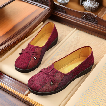 Pantofi de pânză Hanfu pentru femei, respirabili, talpă plată, design cu fluture în trei culori