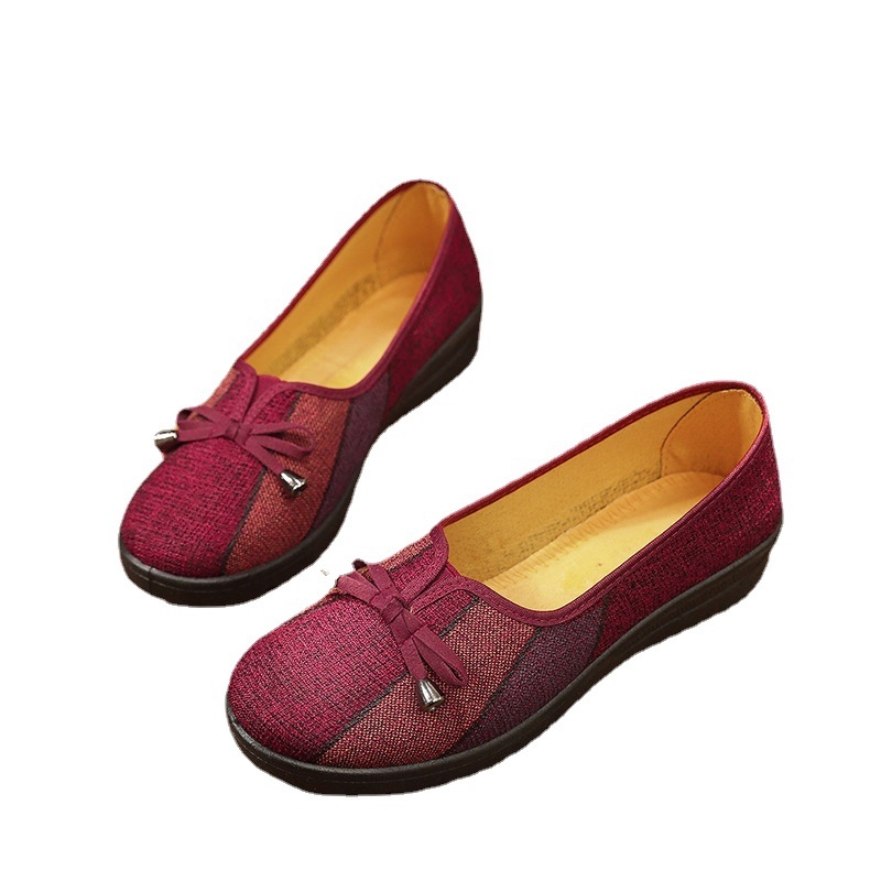 Pantofi de pânză Hanfu pentru femei, respirabili, talpă plată, design cu fluture în trei culori