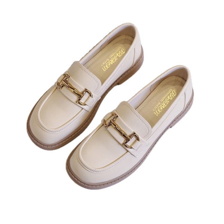 Ženske loaferice od mekane kože, jesen 2025, slip-on s debelim potplatom, minimalistički britanski stil
