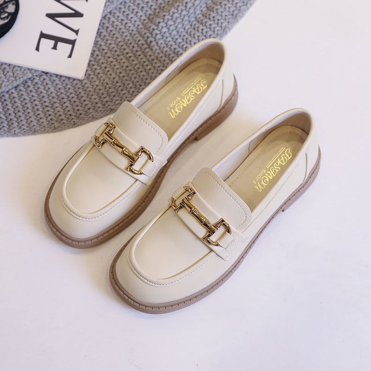 Ženske loaferice od mekane kože, jesen 2025, slip-on s debelim potplatom, minimalistički britanski stil