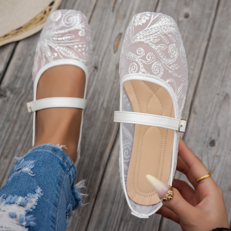 Ženske cipele bez peta s kvadratnim nosom, plus veličina, slip-on, casual ljetne cipele