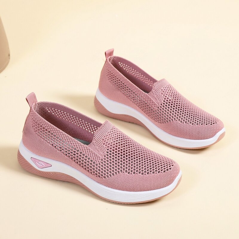 Ženske ljetne mrežaste slip-on cipele, prozračan gornji dio od tkanine, protuklizna mekana potplata