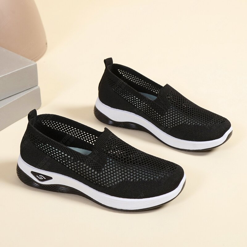 Ženske ljetne mrežaste slip-on cipele, prozračan gornji dio od tkanine, protuklizna mekana potplata