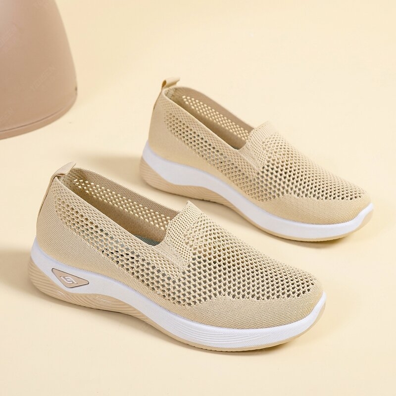 Ženske ljetne mrežaste slip-on cipele, prozračan gornji dio od tkanine, protuklizna mekana potplata