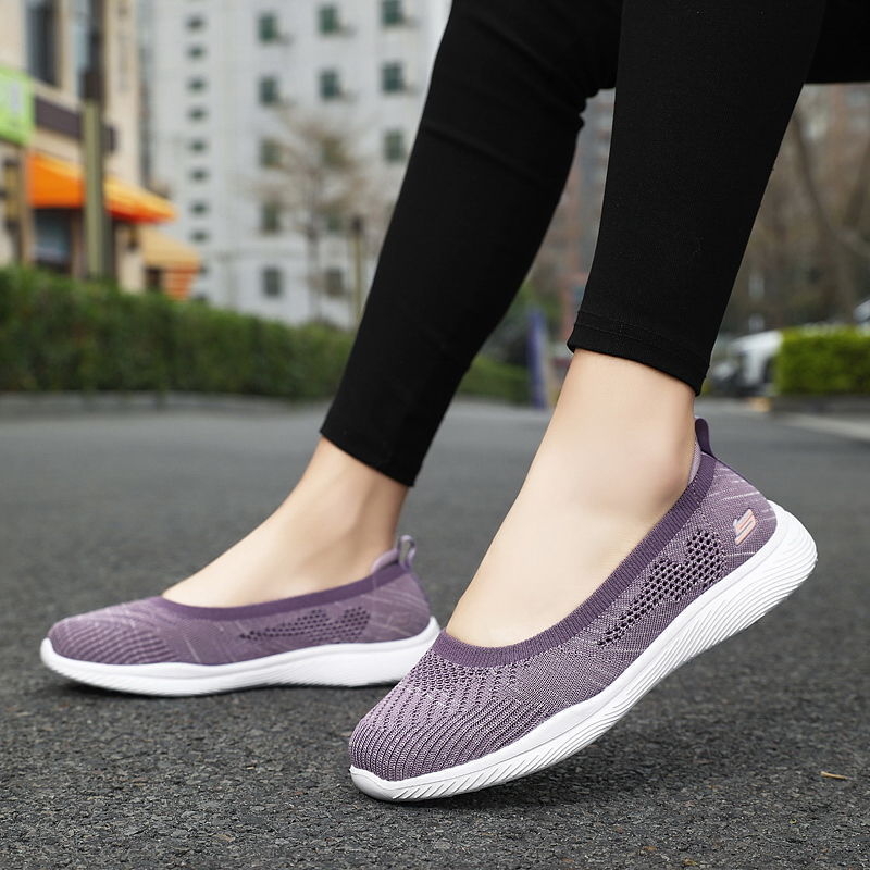 Női slip-on cipő, anyuka-stílus, légáteresztő, casual sétához, vastag talppal, 2026 tavasz–nyár