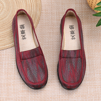 Női textile cipő, mindennapi viselet, slip-on, alacsony sarokkal, légáteresztő és könnyű, dizájn színblokkal, tavasz–nyár–őszre
