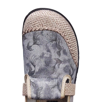 Pantofi din material textil pentru femei, stil etnic, slip-on, respirabili, casual