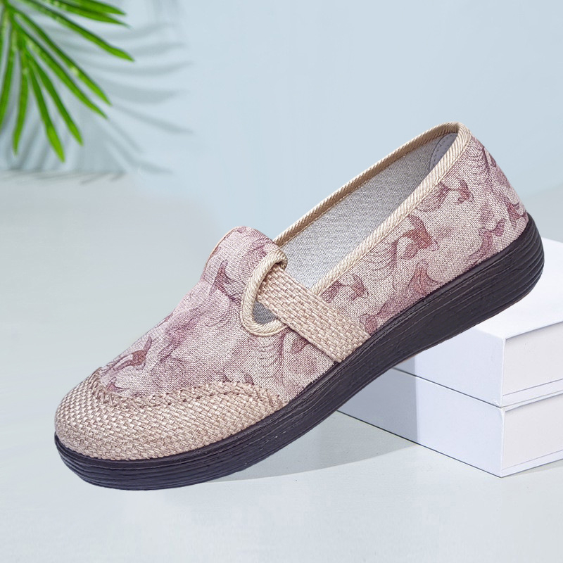 Pantofi din material textil pentru femei, stil etnic, slip-on, respirabili, casual