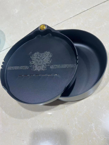 Magnetna posuda za mamce promjera 19 cm, kompatibilna s kutijama i stolicama za pecanje, 3D reljef Godine zmaja, duboki dvostruki razdjelni bazen
