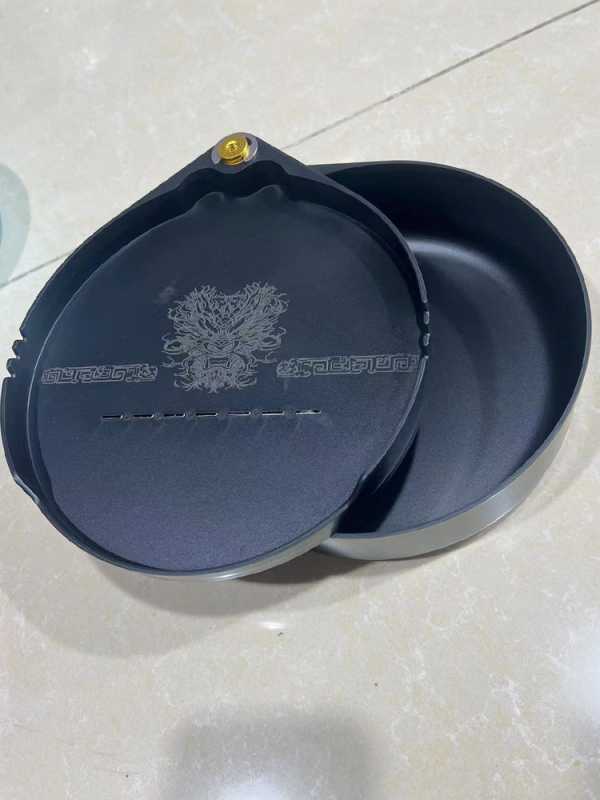 Magnetna posuda za mamce promjera 19 cm, kompatibilna s kutijama i stolicama za pecanje, 3D reljef Godine zmaja, duboki dvostruki razdjelni bazen