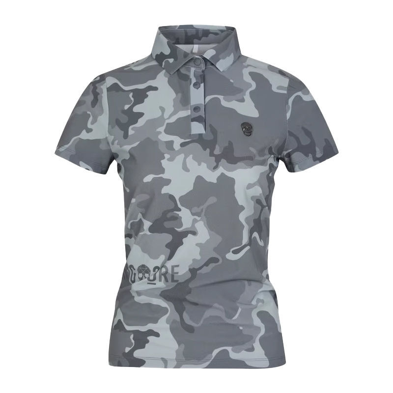 Ženski golf T-shirt kratkih rukava od Ice Silk materijala s kamuflažnim logom – udobni sportski top, ljeto 2025