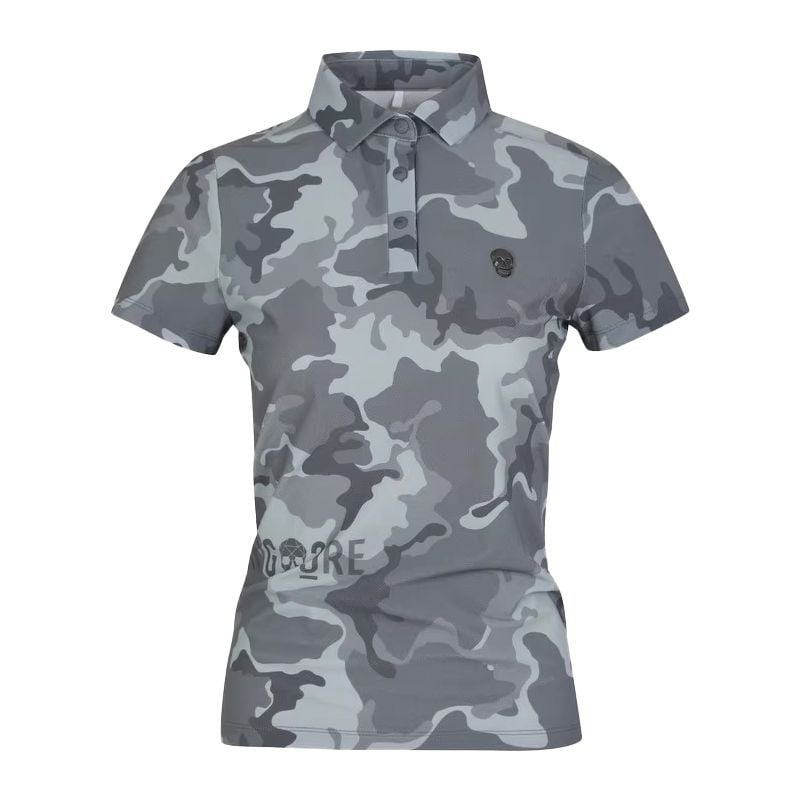 Ženski golf T-shirt kratkih rukava od Ice Silk materijala s kamuflažnim logom – udobni sportski top, ljeto 2025