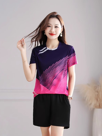 Ženski T-shirt s brzom sušenjem od ice-silk, kratki rukav, ljeto 2026, novi model, plus veličina, top koji laskavo pristaje silueti