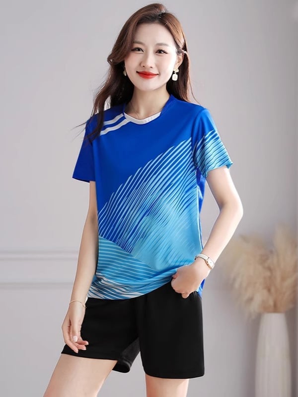 Ženski T-shirt s brzom sušenjem od ice-silk, kratki rukav, ljeto 2026, novi model, plus veličina, top koji laskavo pristaje silueti