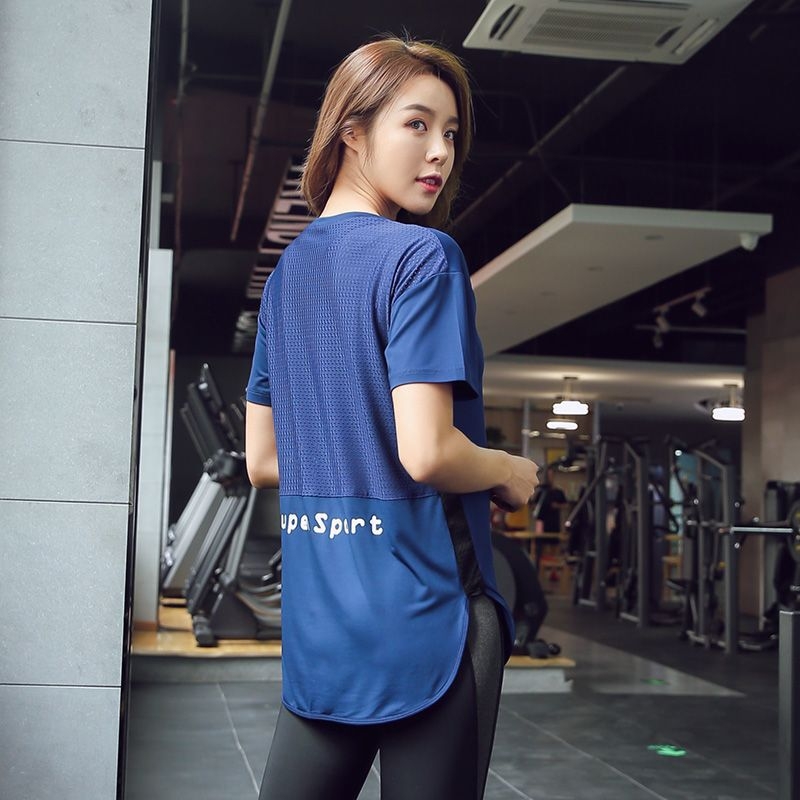 Korejski opušteni dugi top za jogu za žene, brzo sušeći pokrovni gornji dio, fitness set veće veličine, sportska majica