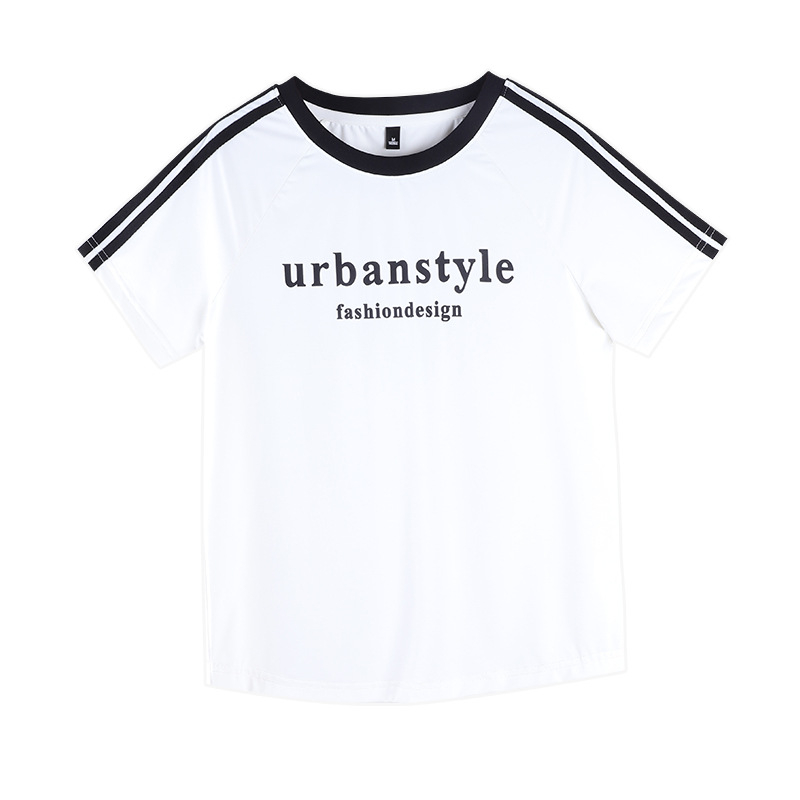 Ženski T-shirt s okruglim izrezom, raglan rukavima, otisak, sportski stil, svilenkasto mekan dodir, ljeto 2026
