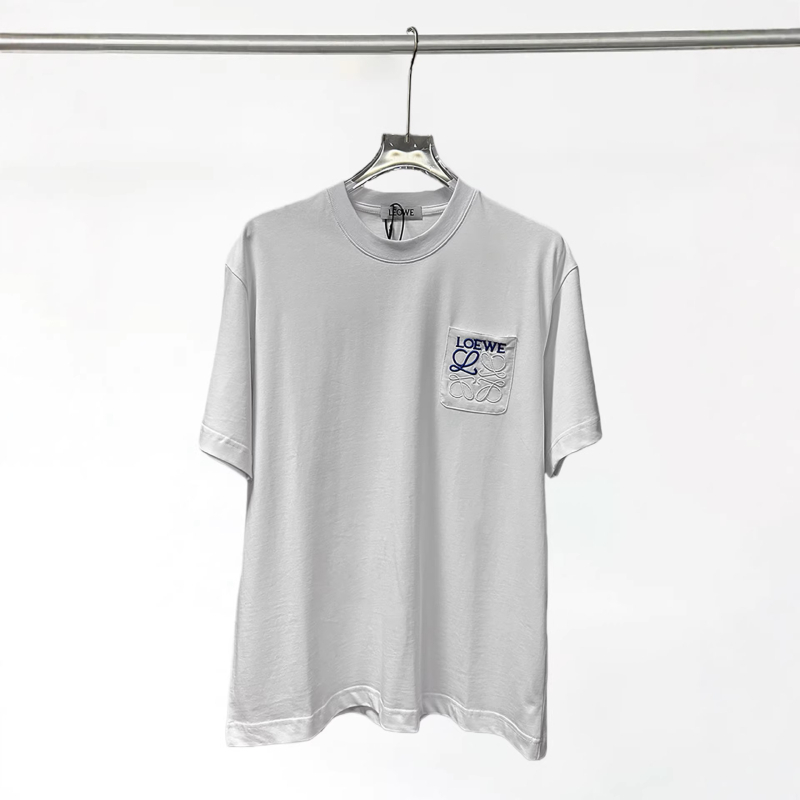 Ženski Luojia T-shirt s kratkim rukavima, vezeno na prednjem džepu, udoban slobodan kroj, okrugli izrez