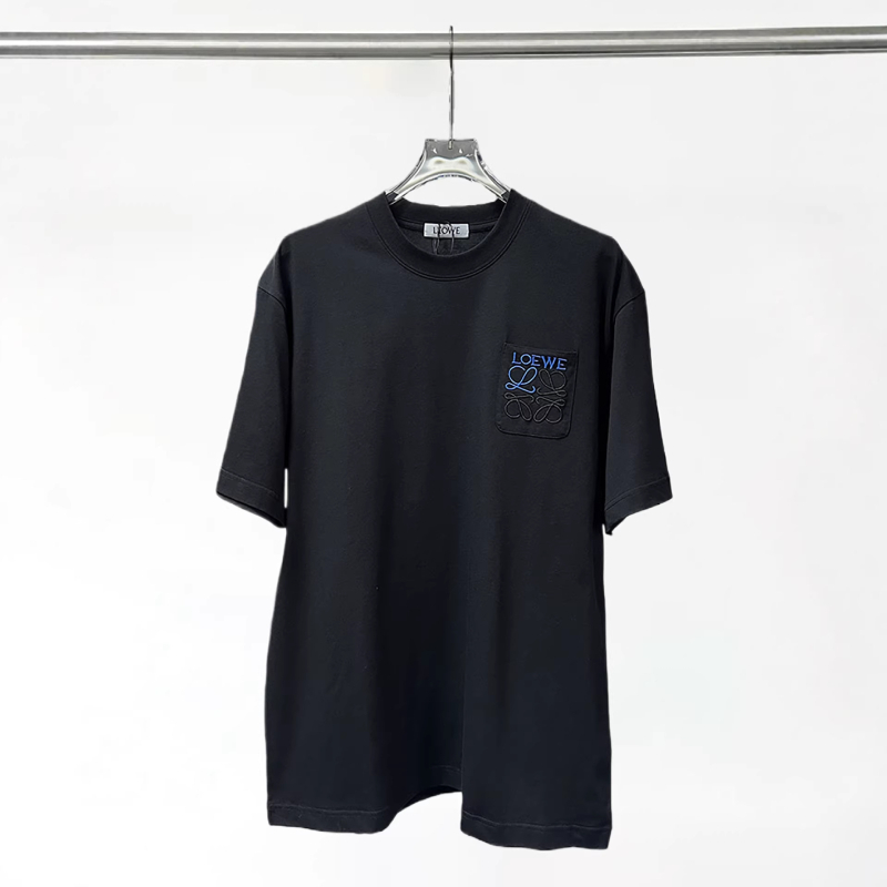 Ženski Luojia T-shirt s kratkim rukavima, vezeno na prednjem džepu, udoban slobodan kroj, okrugli izrez