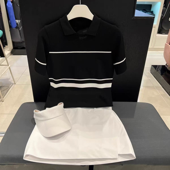 Ženska tanka pletiva golf polo majica kratkih rukava, prozračna, uski kroj, za vanjske sportove