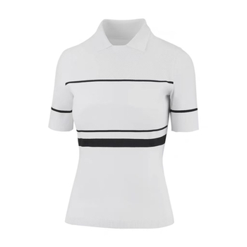 Ženska tanka pletiva golf polo majica kratkih rukava, prozračna, uski kroj, za vanjske sportove