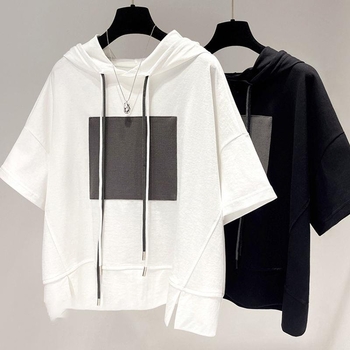 Ženski T-shirt s kapuljom, plus veličina, korejski stil, ležerni ljetni kroj