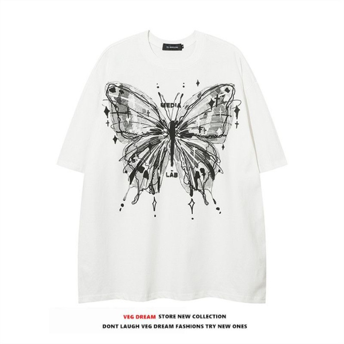 Bijeli ženski T-shirt kratkih rukava za ljeto 2025, ležeran kroj, vitka silueta, dizajnerski top