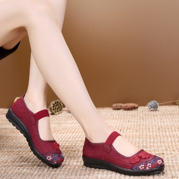 Pantofi femei din material textil, respirabili, cu talpă plată și talpă antiderapantă, pentru purtare zilnică