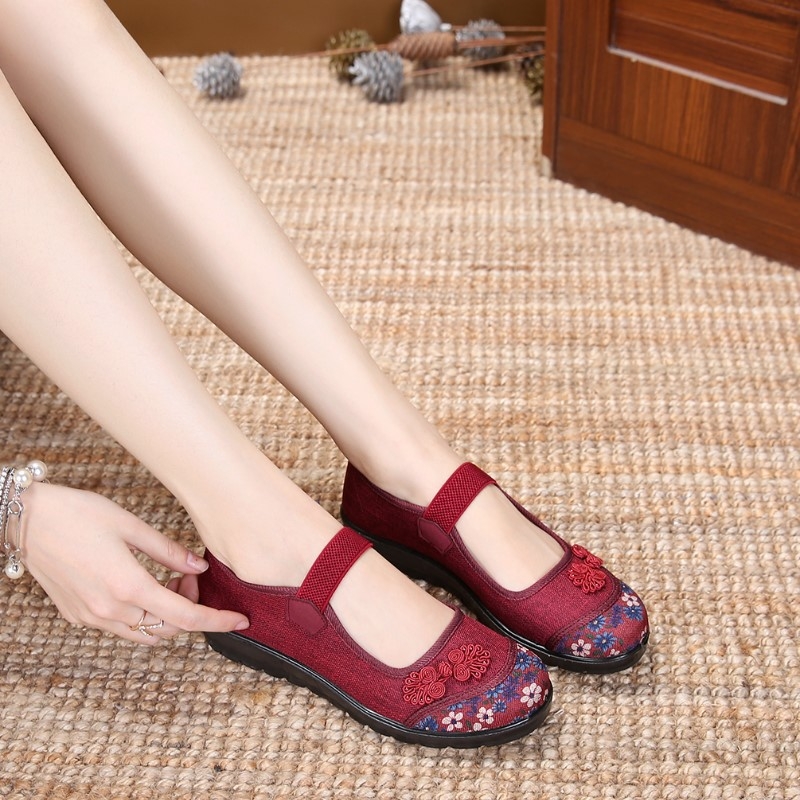 Pantofi femei din material textil, respirabili, cu talpă plată și talpă antiderapantă, pentru purtare zilnică