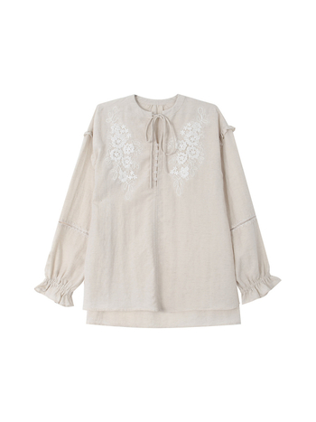 Ženska bluza s francuskim retro vezom, dugi rukav, pamuk, kod T1971F