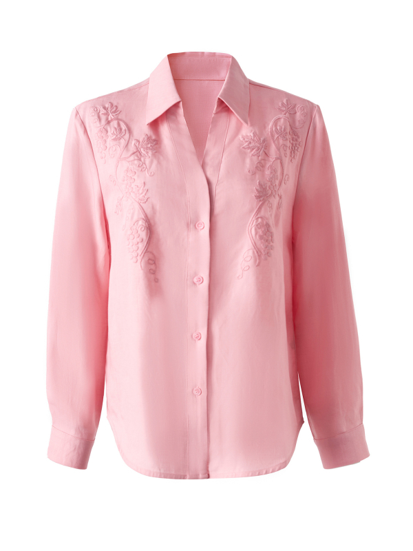 2601501 Nanyou visoko kvalitetna bluza s dugim rukavima i vezom, elegantan profesionalni top za proljeće