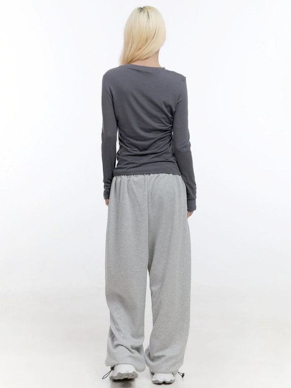 Ženska majica s dugim rukavima, okruglim izrezom i natpisom slovima, uski kroj, street hipster stil