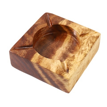Scrumieră din lemn de nuc, lemn masiv, design pătrat și rotund, obiect decorativ din lemn cu logo