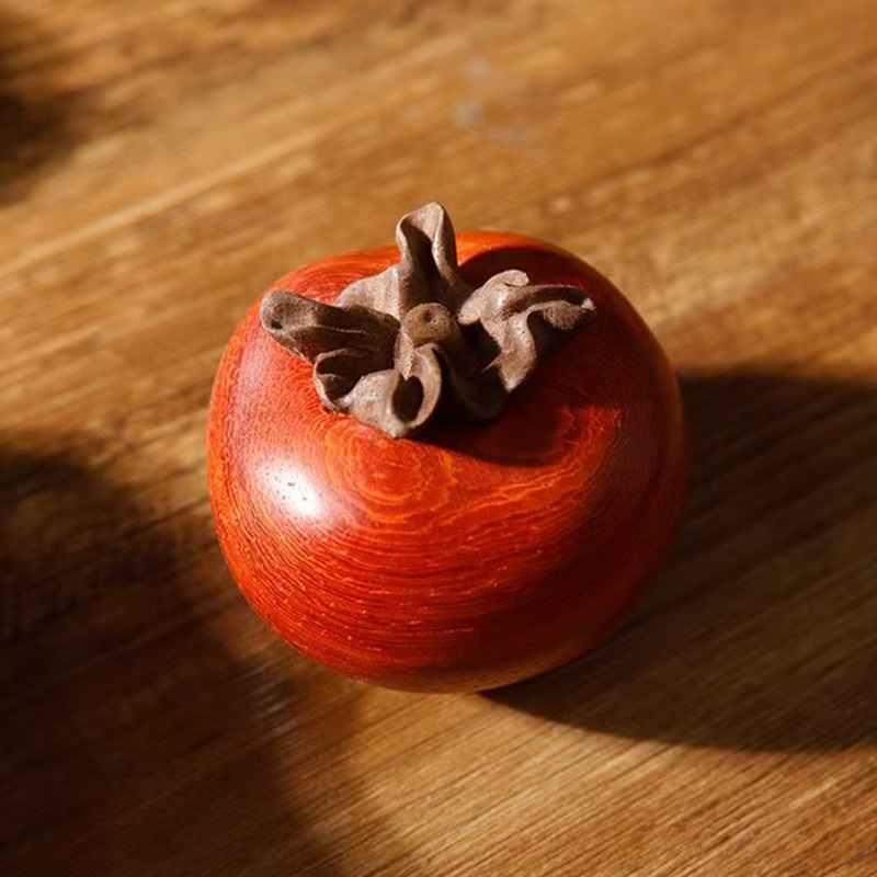 Drveni ukras s persimmon motivom, od rosewood i orašastog drveta, otprilike 3–4,3 cm, kućna dekoracija