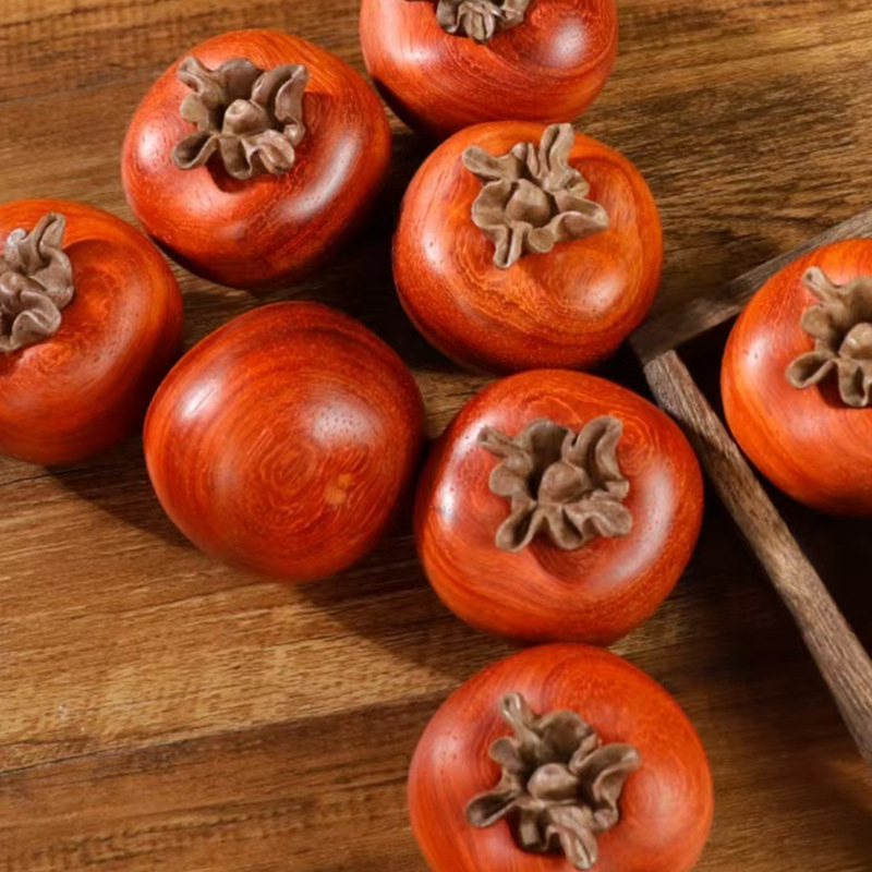 Drveni ukras s persimmon motivom, od rosewood i orašastog drveta, otprilike 3–4,3 cm, kućna dekoracija