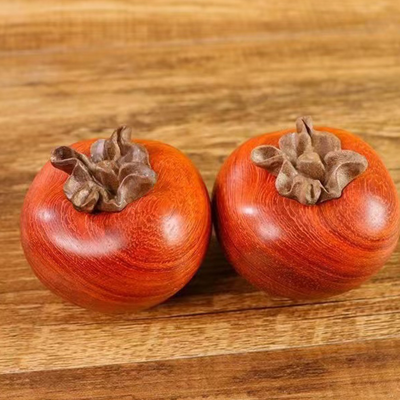 Drveni ukras s persimmon motivom, od rosewood i orašastog drveta, otprilike 3–4,3 cm, kućna dekoracija